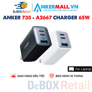 Củ sạc nhanh anker 735 a2667 hổ trợ pps, 3 cổng sạc 2c1a sạc nhanh cho laptop, điện thoại - chính hãng