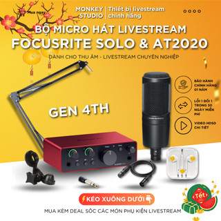 Mic livestream | micro thu âm sound card focusrite solo gen 4 & mic at2020 hát livestream