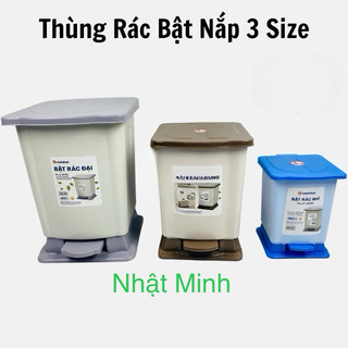 Thùng rác đạp chân nhựa việt nhật - bật rác vuông