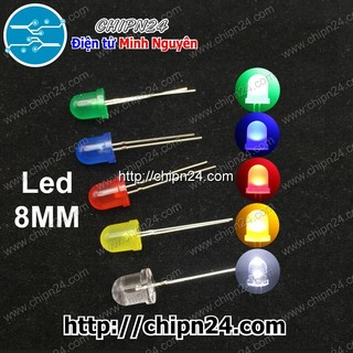 Led 8mm vỏ đục màu ra màu -
