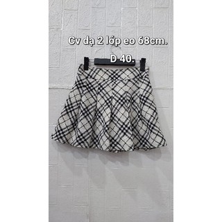 Chân váy dạ 2 lớp nữ eo 64cm, dài 41cm và eo 68cm.