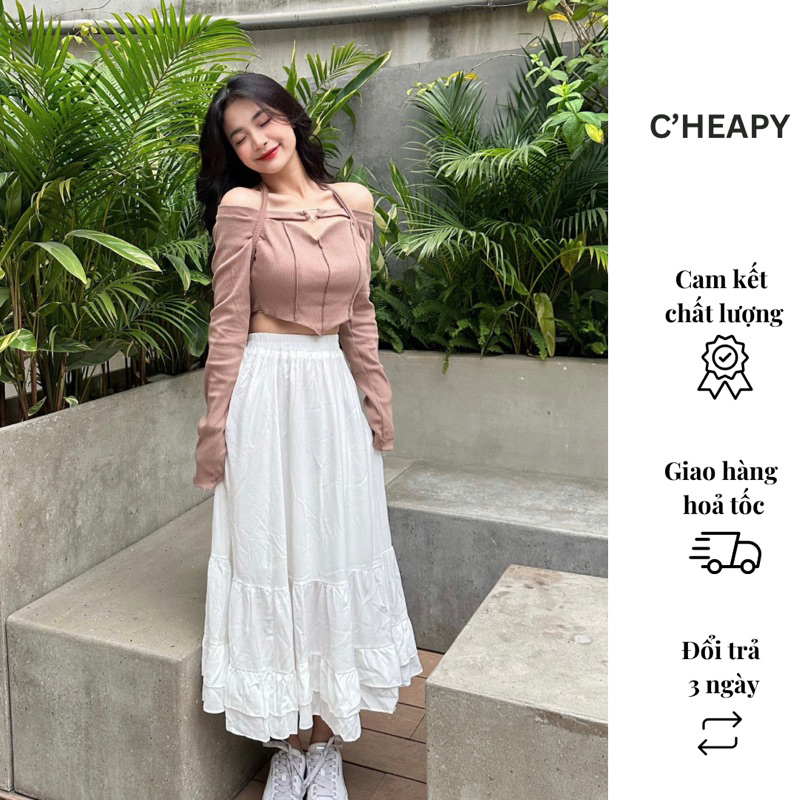 Áo croptop Heart 💓 CHEAPY STORE 💓 FREESHIP 💓 cá tính, Y2K, cafe, dạo phố
