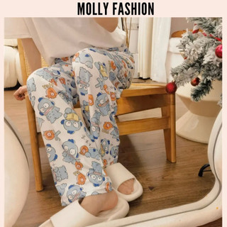 QUẦN DÀI CÁ MỰC Unisex DƯỚI 62kg ❤️ Quần dài thun lạnh hoạt hình mặc nhà nam nữ form rộng Freesize Molly Fashion