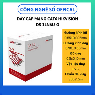 Dây cáp mạng cat6 hikvision ds-1ln6u-g, ds-1ln5e-e/e, ds-1ln5euec0, ds-1ln6-ue-w, ds-1ln6utc0, ds-1ln6-uu
