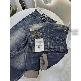 Quần baggy jean thêu chữ túi rách, quần jean nữ lưng cao VIENS STORE