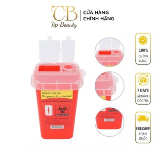 Hộp đựng kim rác thải trong phun xăm và y tế, thùng rác mini đựng kim bông lau phun xăm
