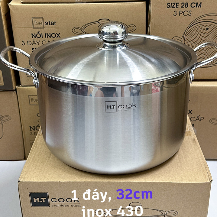 Nồi luộc gà HT Cook inox siêu to, Nồi đủ các size 26cm, 28cm,30cm