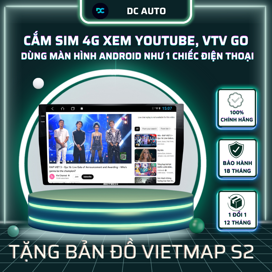 Màn Hình Android Cho Ô TÔ GOTECH GT 2K