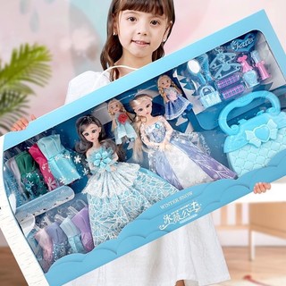 Set búp bê xanh cỡ lớn công chúa Elsa búp bê thay váy, công chúa tóc may, hộp quà tặng cho bé gái Mẹ sóc size 70cm
