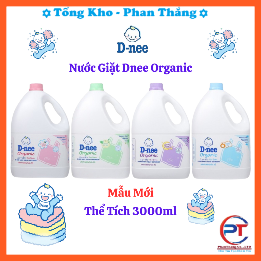 Nước Giặt Dnee 3000ml Thái Lan, Mẫu Mới, Hàng Chính Hãng Nhập Khẩu, Đậ