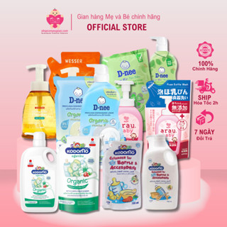Nước Rửa Bình Sữa Kodomo/ Dnee/ Wesser/ Arau Baby dạng chai/ túi - Thái Lan/ Hàn Quốc
