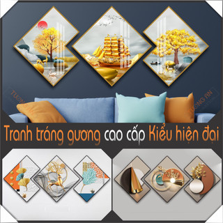 Tranh treo tường decor, tranh tráng gương hiện đại trang trí phòng khách, phòng ngủ, phòng bếp