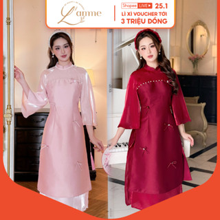 Áo dài nữ, áo dài thiết kế Cát Tiên chiết eo KHÔNG BẦU kiểu dáng sang trọng, thanh lịch,chất liệu tafta cao cấp tết 2024