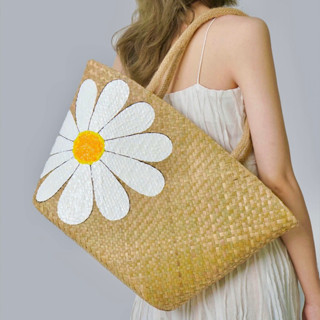 Túi Xách cói Nữ Cỏ Bàng Hoa cúc Giá rẻ tại xưởng, Thiết kế Kiểu Dáng Thời Trang Chất Lượng Tiêu Chuẩn Xuất Khẩu.