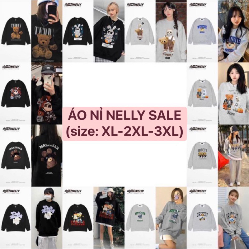 [SẴN] Áo nỉ sweater Nelly (size XL - 2XL - 3XL)
