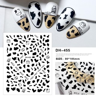 Sticker trang trí nail bò sữa độc đáo