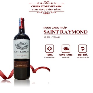 Rượu vang Pháp Saint Raymond nho Cabernet Sauvignon thượng hạng 13.5% chai 750ml
