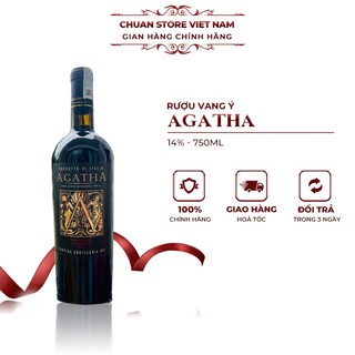 Rượu vang Ý chát Agatha Negroamaro Sangiovese 14% chai 750ml nhập khẩu chính hãng
