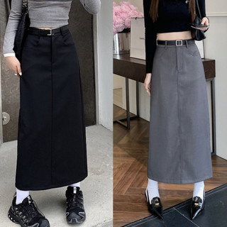 Chân Váy Dáng Dài Basic Lưng Cao Lên From Xinh ( Không kèm đai) MA607