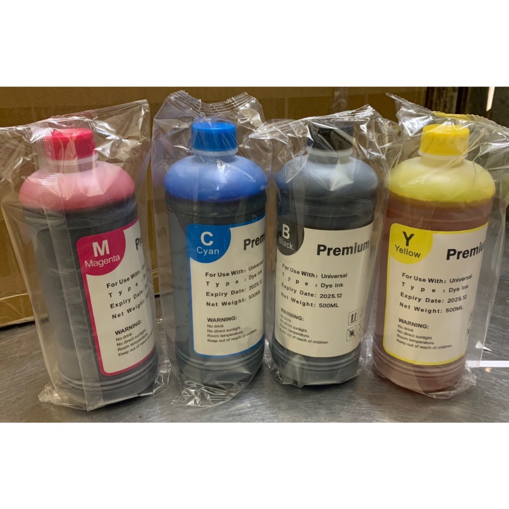Bộ 4 chai mực 500ml cho máy in Canon ix6770, ix6860, g1010,g2010, Epson L1210,L3210,L1250,L3250v.v.