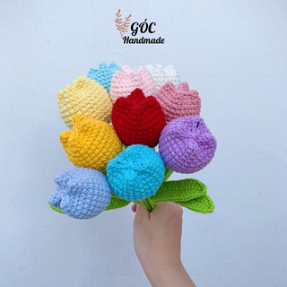 Hoa tulip bằng len Bó hoa tulip 1 bông