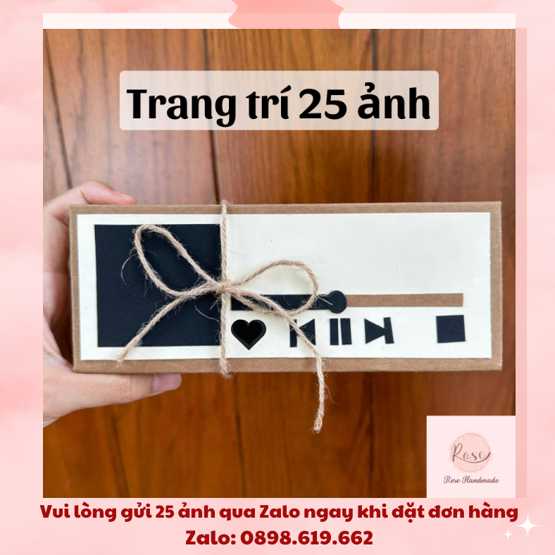 Scrapbook handmade dạng hộp, món quà ý nghĩa tặng mẹ, người yêu, bạn bè dán ảnh R03