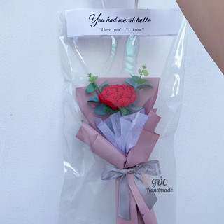 Bó hoa hồng len 1 bông (ib chọn màu)