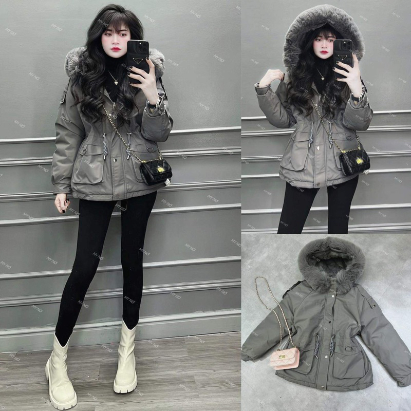 Áo phao parka lót lông QCCC siêu ấm áp, lông dày dặn chắc chắn