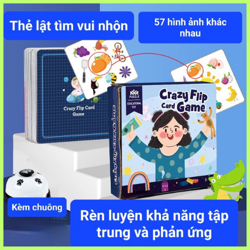 [Kèm Chuông] Board Game Bộ Thẻ Tương Tác Smach &amp; Match Lật Tìm Vui Nhộn Phát Triển Sớm Montessori Cho Trẻ-Ts Kids Shop