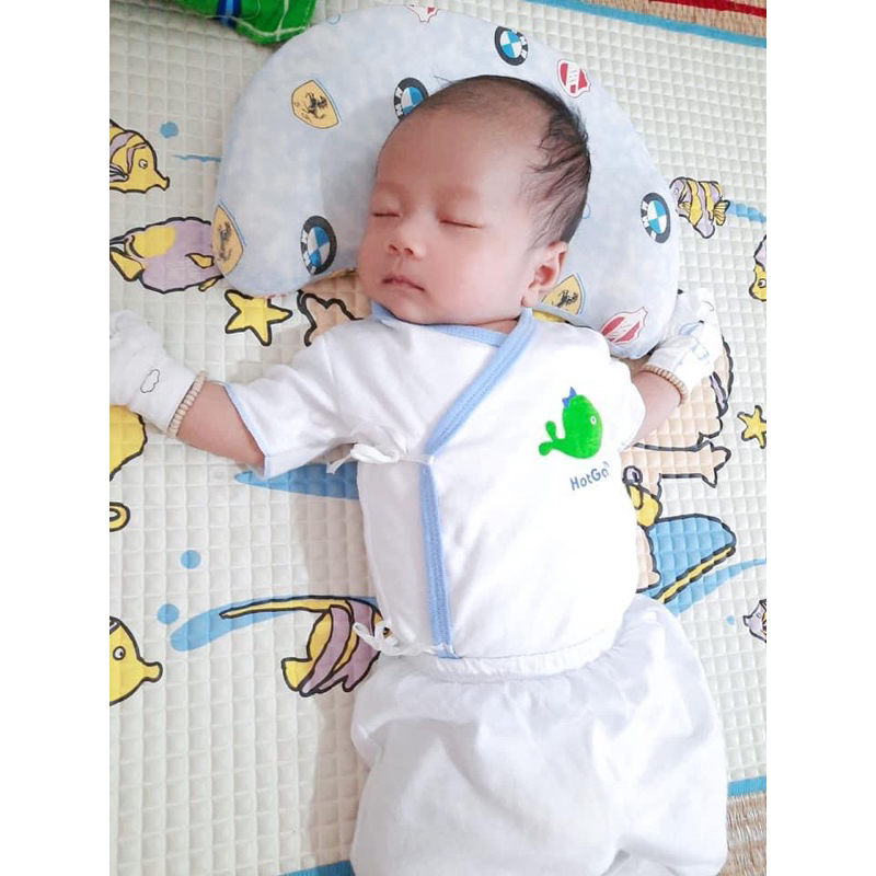 Áo Sơ Sinh Tay Ngắn/ Tay Dài Cột Dây HotGa Cho Bé Sơ Sinh 3-5kg, Vải Mềm