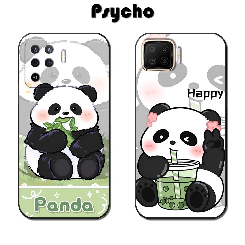 Ốp lưng Oppo Panda Happy TPU dẻo viền vuông Oppo A91 A93 A94 A71 A59 F1S A33 A37 A39 A57 F3 Lite A83 A1K A3S Psycho