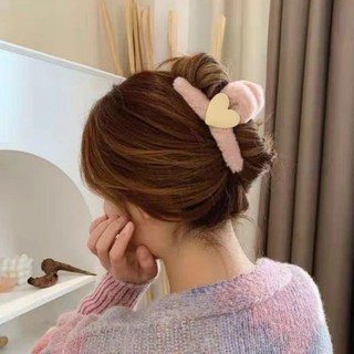 Kẹp càng cua lông mềm,kẹp tóc càng cua phối lông thời trang hàn quốc