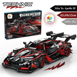 Lego siêu xe apollo ie 1391psc - bộ đồ chơi lắp ráp siêu xe đua supercar - size 42x18x12cm -tặng led
