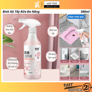  Chai Xịt Khử Khuẩn Tẩy Rửa Khử Mùi Nhà Vệ Sinh Bồn Cầu Toalet Vòi Sen 500ml Dạng Bọt Hương Hoa 