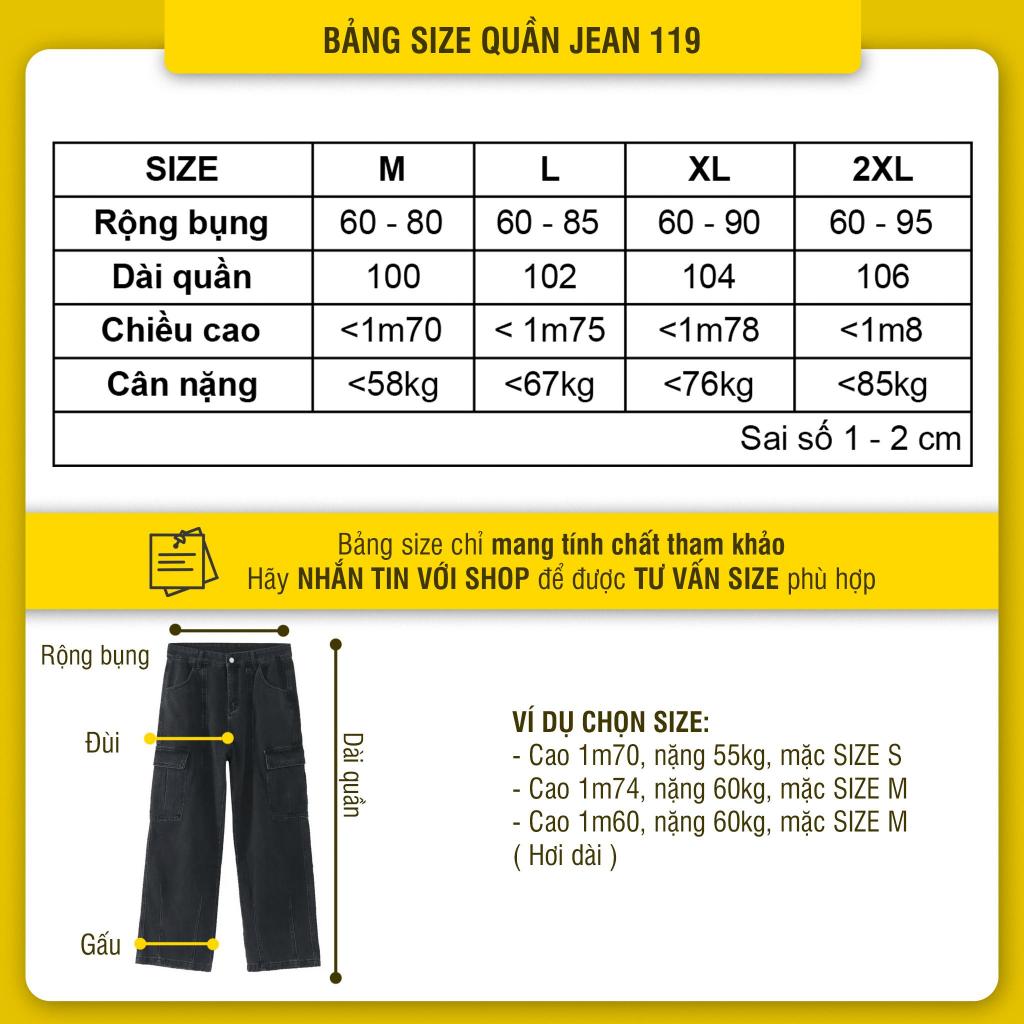 Quần jean túi hộp nam nữ 119