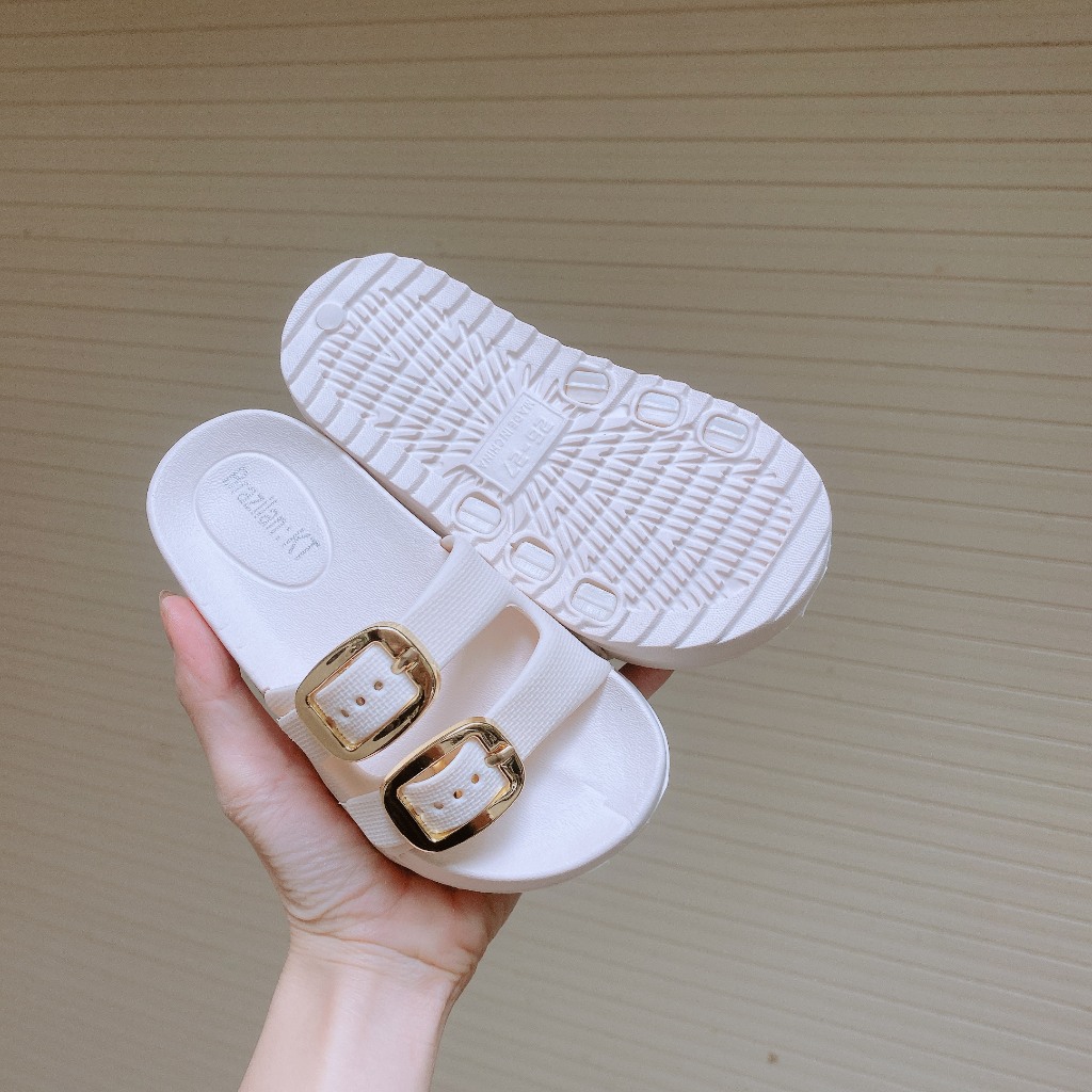 TĂNG 1 SIZE FORM NHỎ Dép Lê Đế Cao Siêu Nhẹ 2 Quai Khóa Điều Chỉnh Cao 3Cm Cho Bé Gái K239