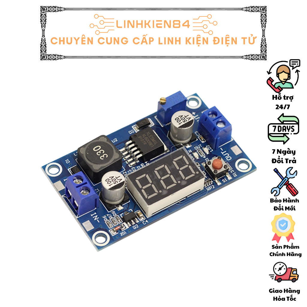 Module BOOST DC-DC XL6009 5-35V Có Hiển Thị
