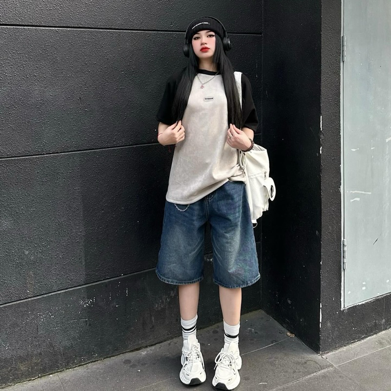 Quần short jean ống rộng WHOSE màu XANH/XÁM - Quần ngố bò form Nam nữ unisex ❤️ Jaystoree | BigBuy360 - bigbuy360.vn