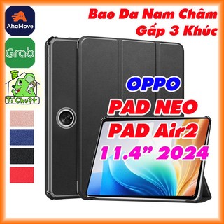 [Ảnh Thật] Bao da OPPO PAD NEO / PAD AIR-2 11.4" 2024 Gấp 3 Khúc Ốp Lưng Cứng Có Nam Châm