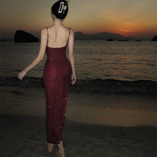 Đầm đi tiệc đỏ vang Bling Bling