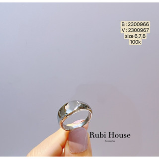Nhẫn titan mặt oval trơn