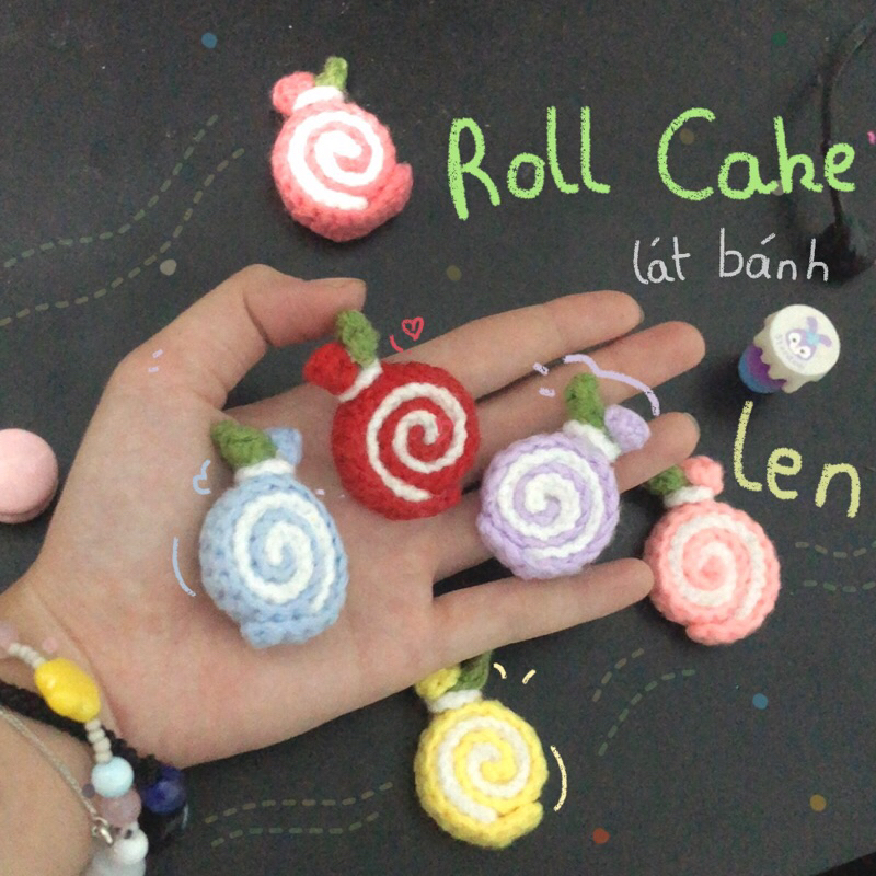 Móc khoá len Roll Cake 🍰 (hàng có sẵn)
