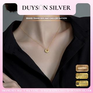 Dây chuyền vòng cổ nữ bạc 925 Halo cá tính cổ điển, Vòng cổ hình tròn DUYSON SILVER [DCXK40]