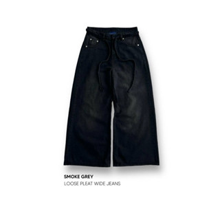 SMOKE LOOSE PLEAT WIDE JEANS - Quần jeans ống rộng form to Menswear Pants 1286