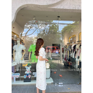 Đầm maxi thêu hoa