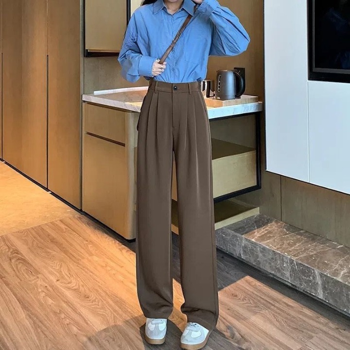 Quần Ống Suông Cạp Cao Vải GOL Nhật Nhập Khẩu Dài 103cm D6344 | BigBuy360 - bigbuy360.vn