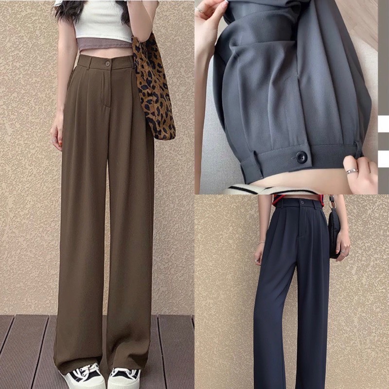 Quần Ống Suông Cạp Cao Vải GOL Nhật Nhập Khẩu Dài 103cm D6344 | BigBuy360 - bigbuy360.vn