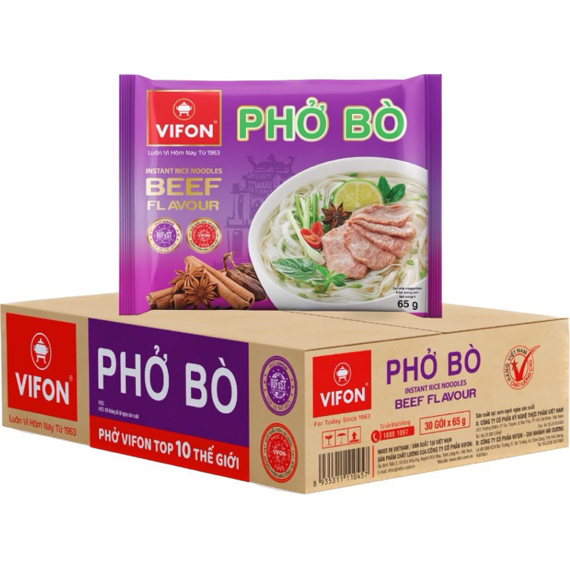 Phở Bò Vifon thùng 30 gói - 65g/gói