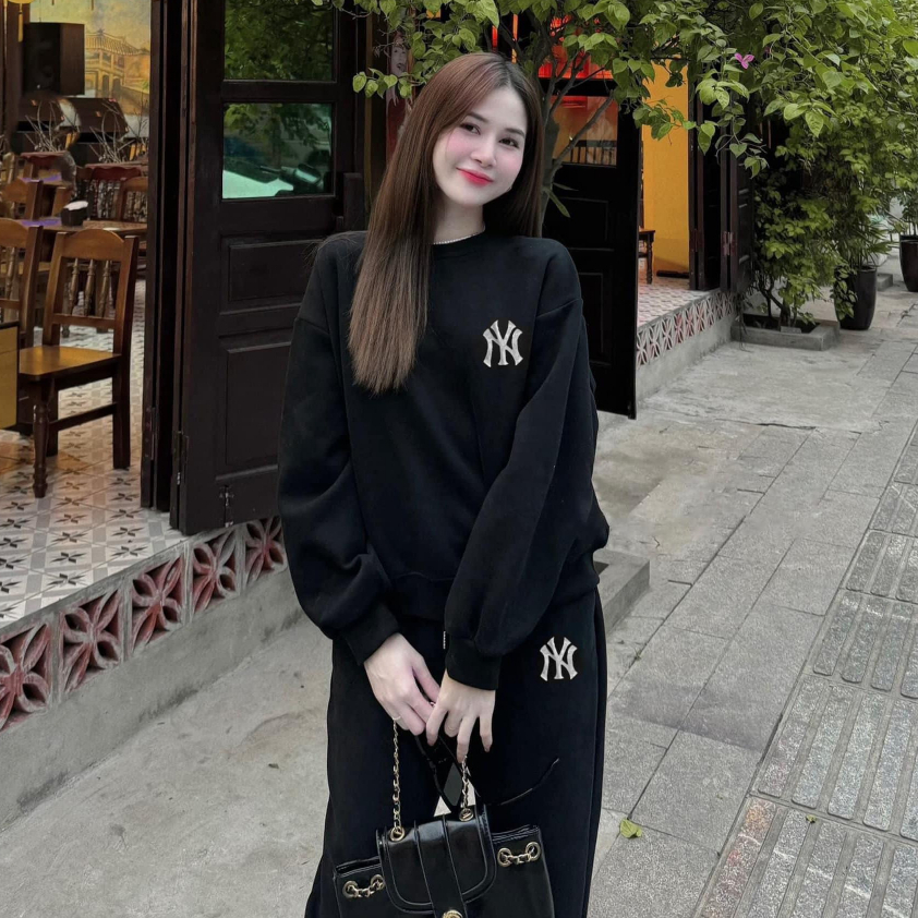 Áo MLB Mega tay dài Sweater nỉ da cá xuất nam nữ cao cấp