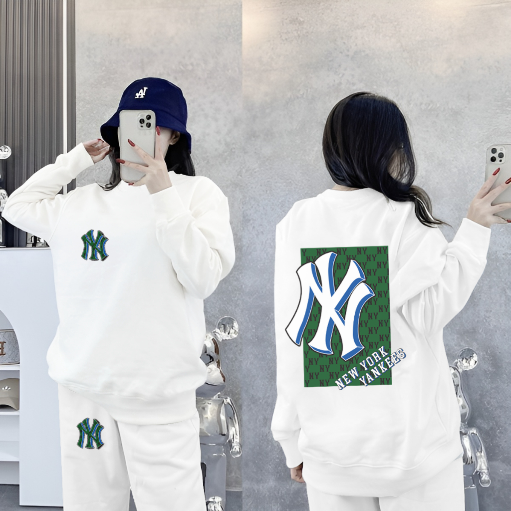 Áo MLB Mega tay dài Sweater nỉ da cá xuất nam nữ cao cấp
